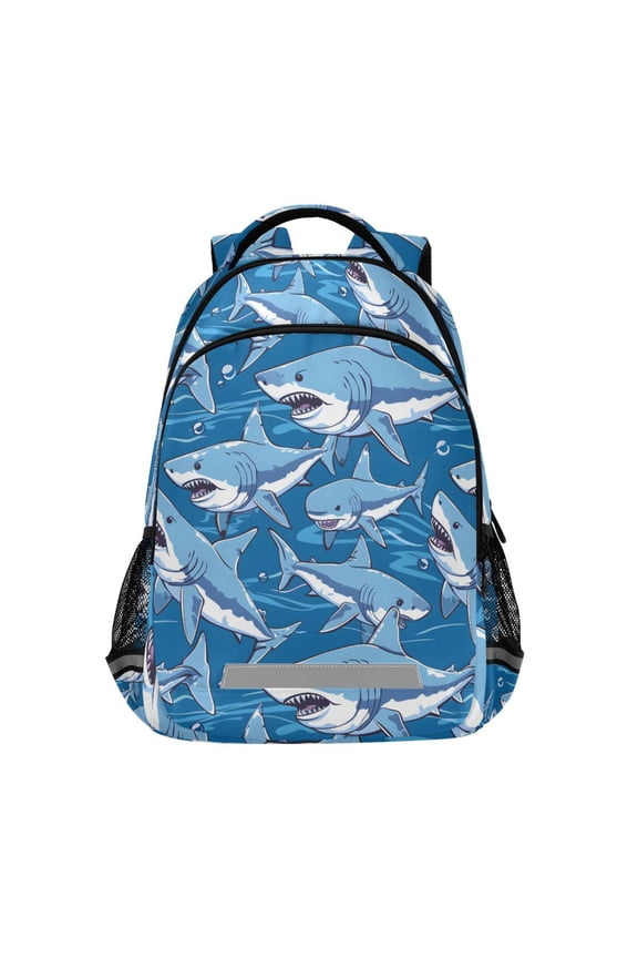 Cartoon Sharks Backpack Elementary School Bag Bookbag Travel Rucksack