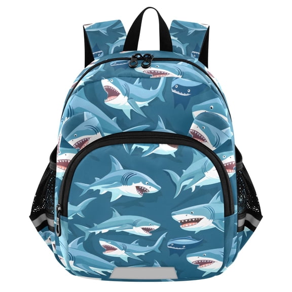 ALAZA Cartoon Sharks Mini Backpack School Bookbag Age 3-7 Medium
