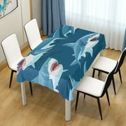 ALAZA Cartoon Sharks Rectangle Tablecloth Tablecover Dinning Table Cloth 60"x108"