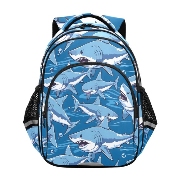 ALAZA Cartoon Sharks School Backpack Elementary Bag Bookbag Travel Rucksack