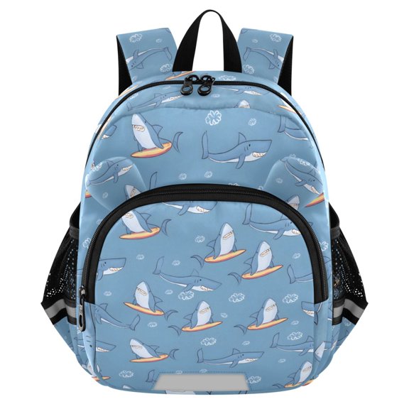 ALAZA Cartoon Sharks on Surfboard Mini Backpack School Bookbag Age 3-7 Medium