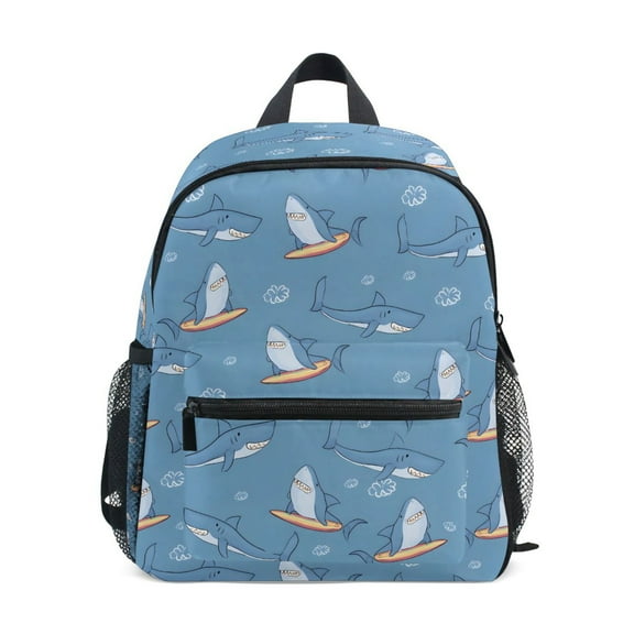 ALAZA Cartoon Sharks on Surfboard School Backpack Small Bookbag Mini Bags