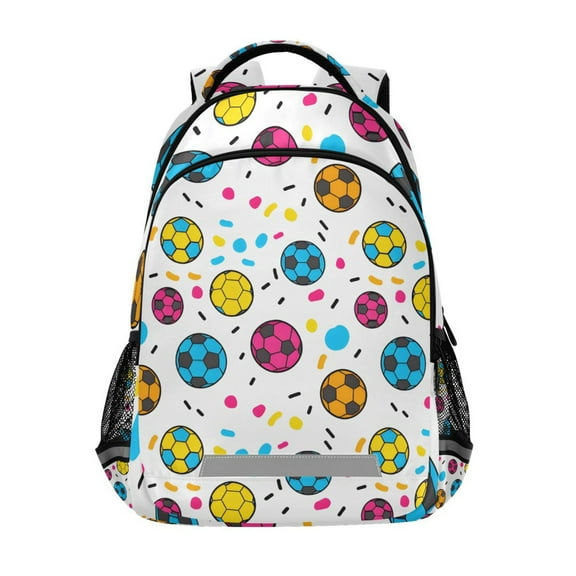 ALAZA Cartoon Soccer Balls Backpack Elementary School Bag Bookbag Travel Rucksack