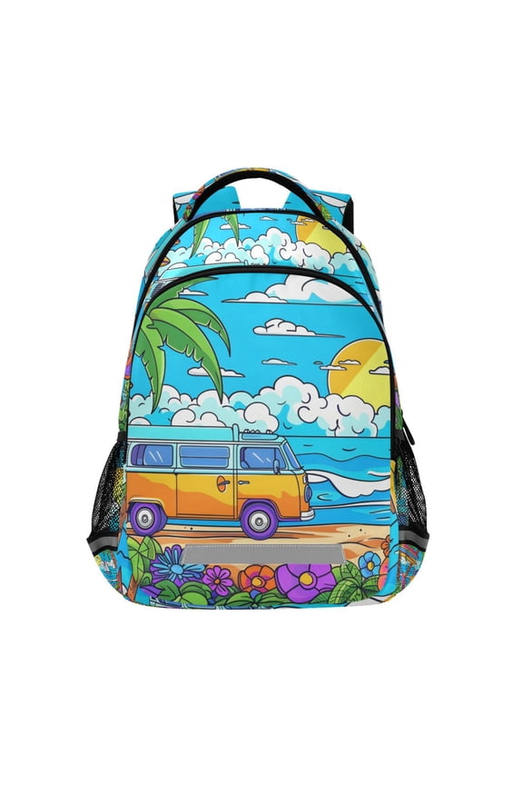 Cartoon Summer Beach Backpack Elementary School Bag Bookbag Travel Rucksack