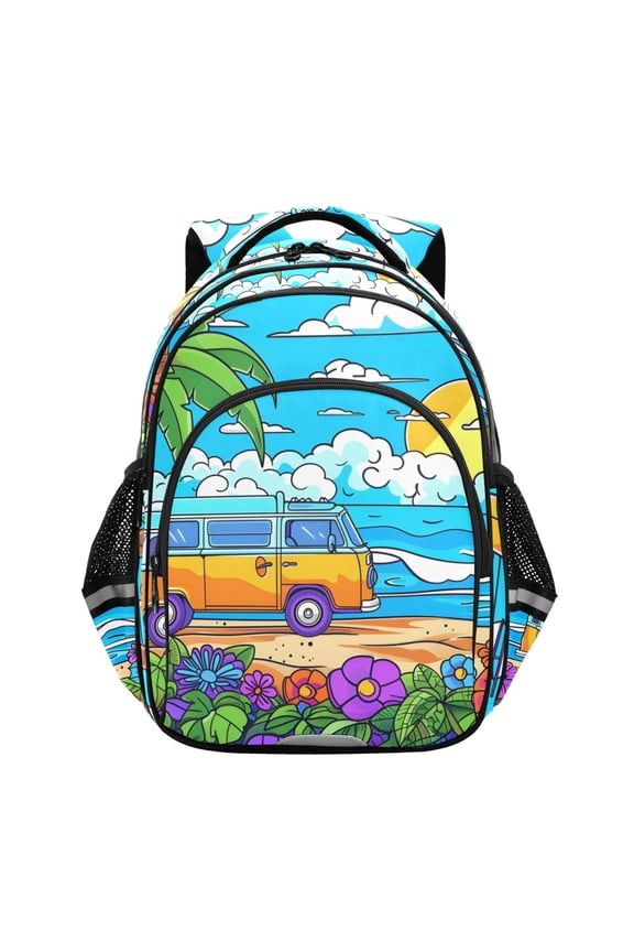 Cartoon Summer Beach School Backpack Elementary Bag Bookbag Travel Rucksack