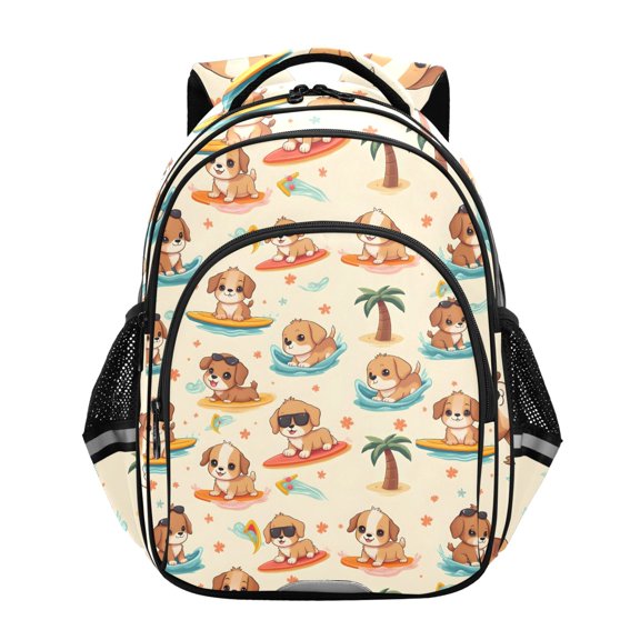 ALAZA Cartoon Surfboard Dogs School Backpack Elementary Bag Bookbag Travel Rucksack
