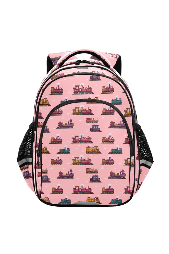 Cartoon Trains School Backpack Elementary Bag Student Bookbag Travel Rucksack