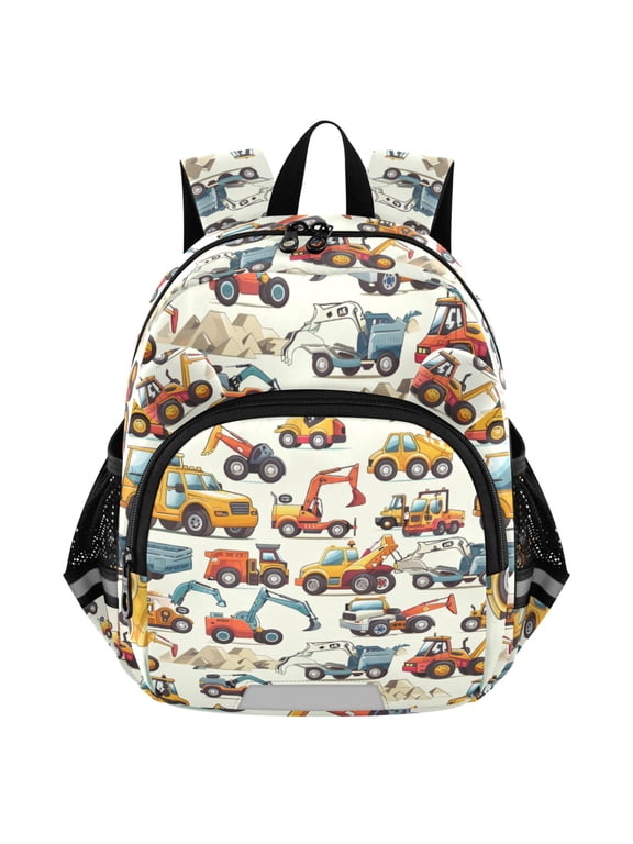 Cartoon Truck Engineering Excavator Bulldozer Mini Backpack School Bookbag Age 3-7 Small