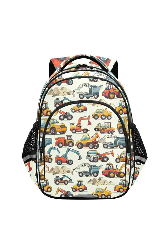 Cartoon Truck Engineering Excavator Bulldozer School Backpack Elementary Bag Bookbag Travel Rucksack