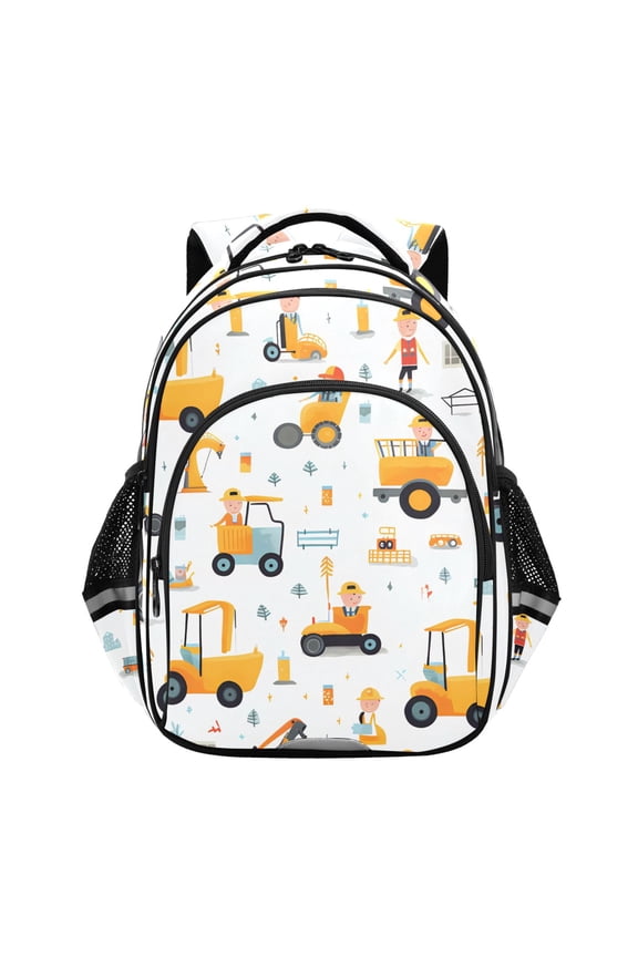 Cartoon Truck Excavator Engineer School Backpack Elementary Bag Bookbag Travel Rucksack