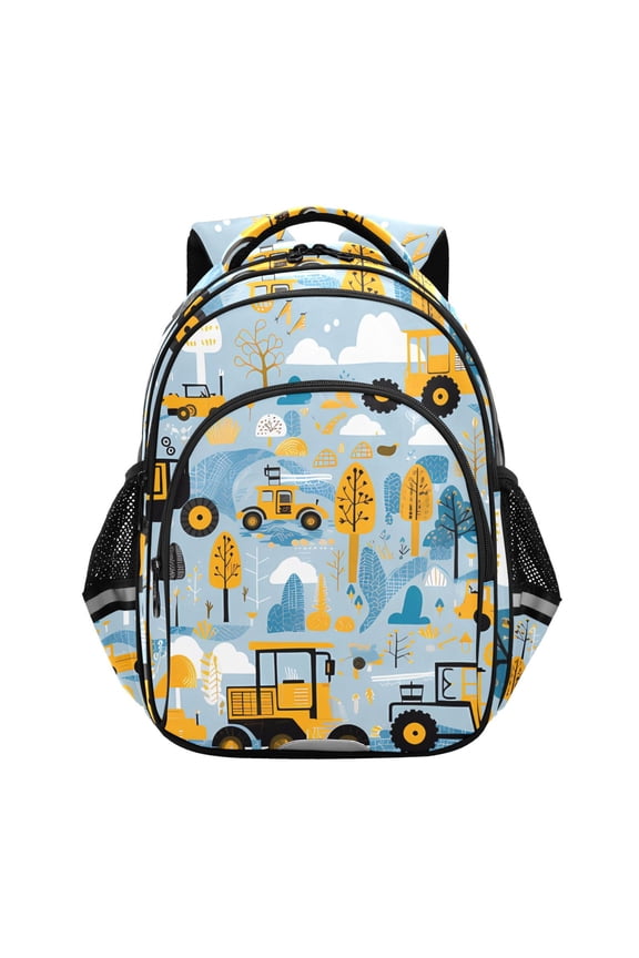 Cartoon Truck Excavator School Backpack Elementary Bag Bookbag Travel Rucksack