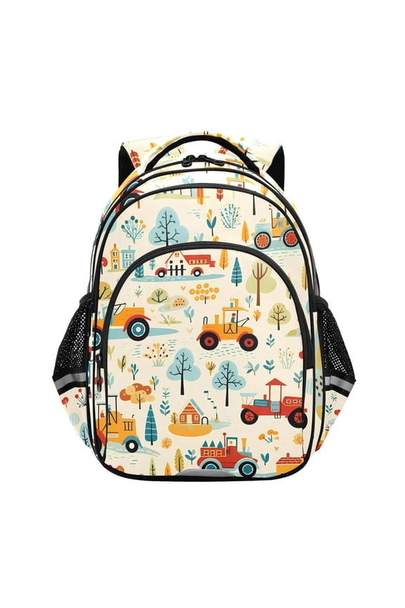 Cartoon Truck Excavator School Backpack Elementary Bag Bookbag Travel Rucksack