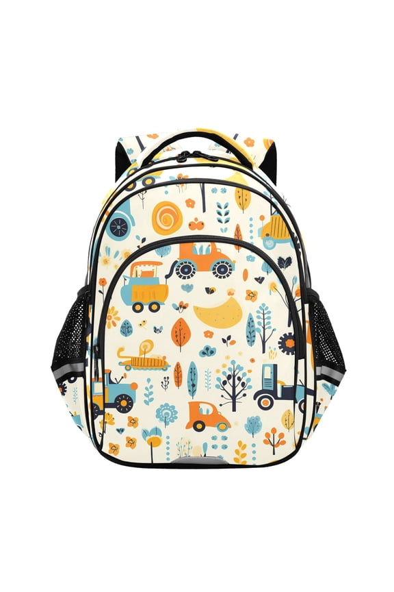 Cartoon Truck Excavator School Backpack Elementary Bag Bookbag Travel Rucksack