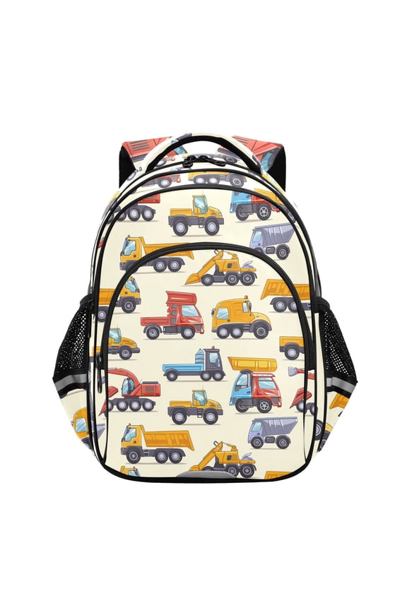 Cartoon Truck Excavator Vehicle School Backpack Elementary Bag Bookbag Travel Rucksack