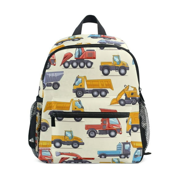 ALAZA Cartoon Truck Excavator Vehicle School Backpack Small Bookbag Mini Bags