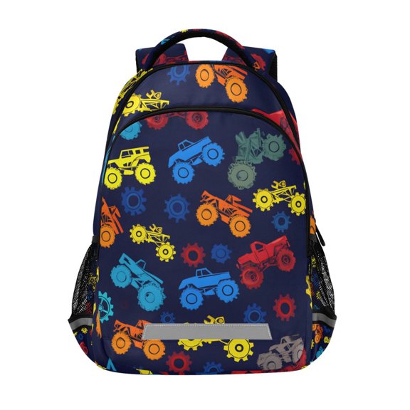ALAZA Cartoon Trucks Vehicle-t5 Backpack Elementary School Bag Bookbag Travel Rucksack