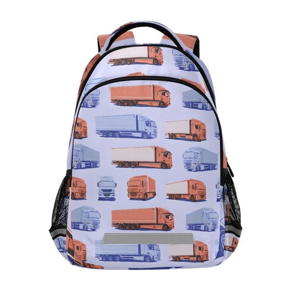 ALAZA Cartoon Trucks Vehicle-t7 Backpack Elementary School Bag Bookbag Travel Rucksack