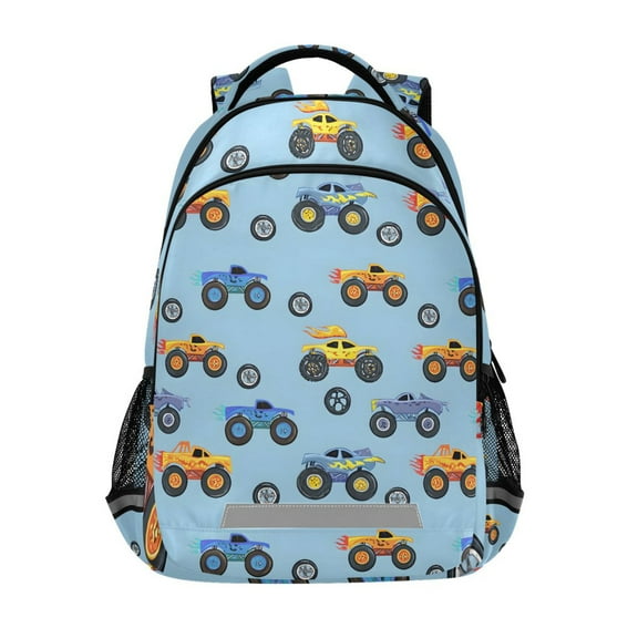 ALAZA Cartoon Trucks Vehicle-t9 Backpack Elementary School Bag Bookbag Travel Rucksack