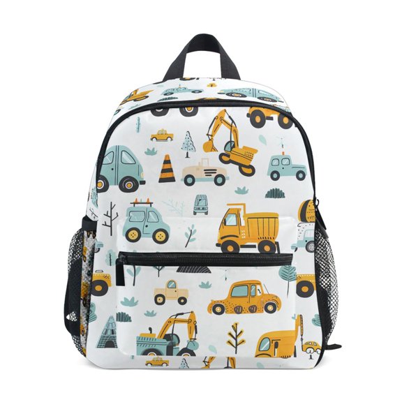 ALAZA Cartoon Vehicles Trucks School Backpack Small Bookbag Mini Bags