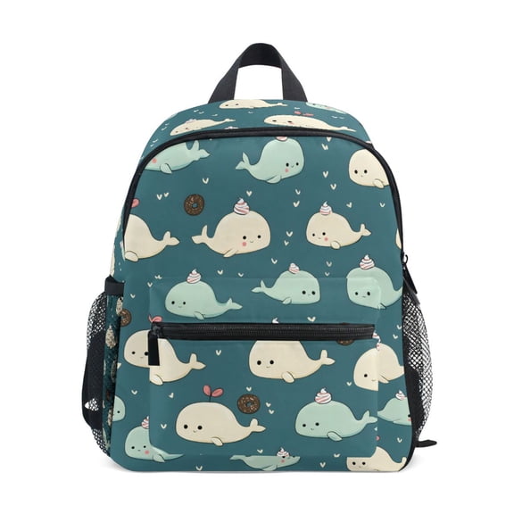 ALAZA Cartoon Whales School Backpack Small Bookbag Mini Bags