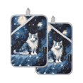 thumbnail image 1 of ALAZA Cat Abstract Pot Holders Set of 2 Heat Resistant Kitchen Oven Mitts, 1 of 7