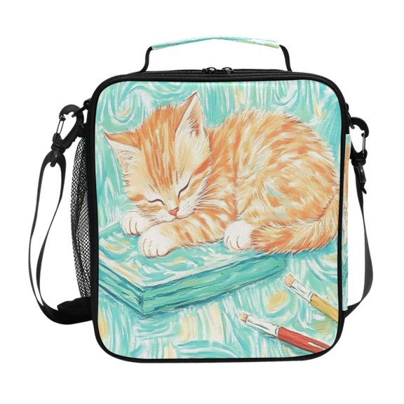 ALAZA Cat Artist Painting Lunch Box Insulated Lunch Bag Reusable Thermal Cooler Tote School Picnic