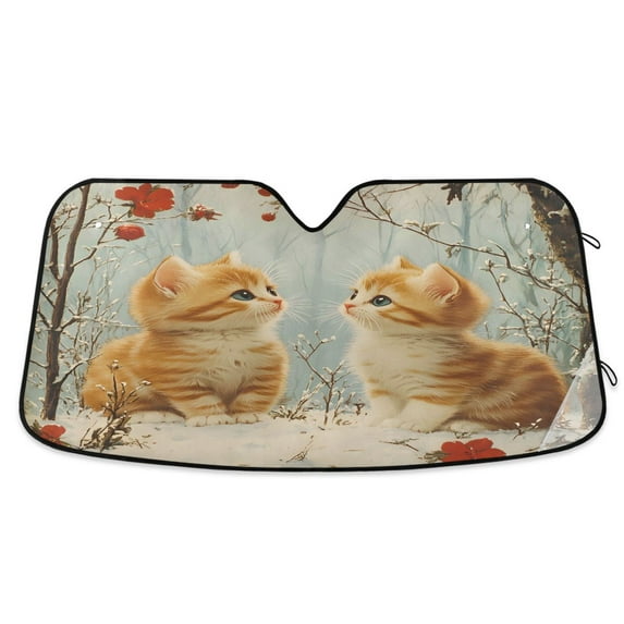 ALAZA Cat Forest Windshield Sun Shade Car Foldable Sun Visor Block UV Rays Protector 53"x23.5"
