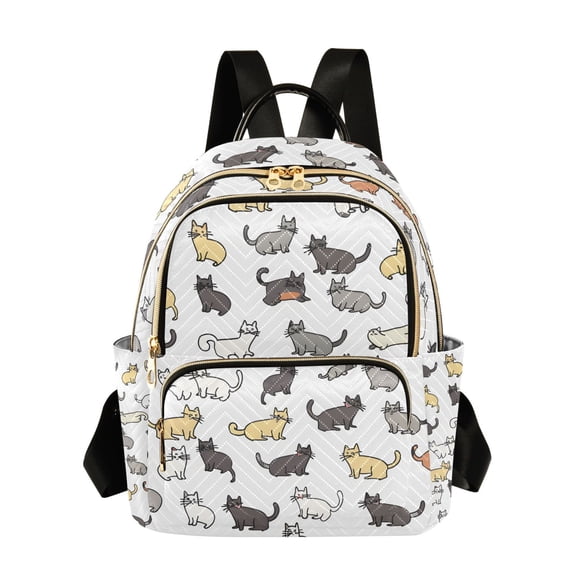 ALAZA Cat Pattern Womens Travel Laptop Backpack Large Daypack Ladies Shoulder Bags S