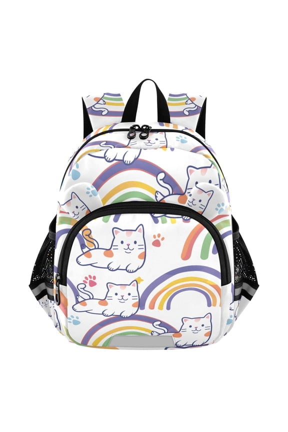 Cat Paw Print Rainbow Mini Backpack School Bookbag Age 3-7 Medium