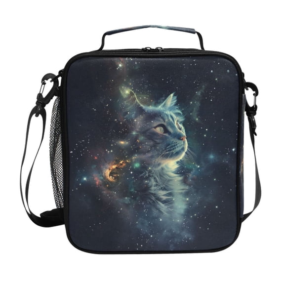 ALAZA Cat Starry Sky Lunch Box Insulated Lunch Bag Reusable Thermal Cooler Tote School Picnic