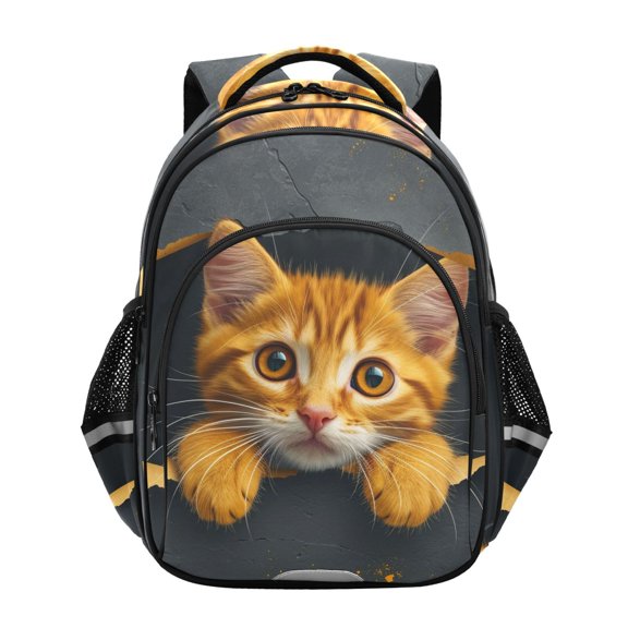 ALAZA Cat Through in The Wall School Backpack Elementary Bag Bookbag Travel Rucksack