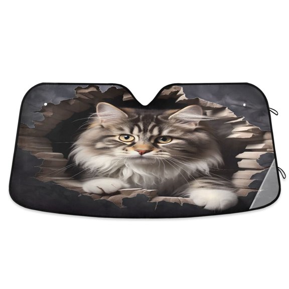 ALAZA Cat Windshield Sun Shade Car Foldable Sun Visor Block UV Rays Protector 53"x23.5"