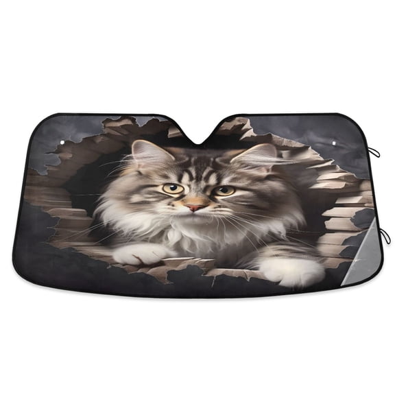 ALAZA Cat Windshield Sun Shade Car Foldable Sun Visor Block UV Rays Protector 55"x27.6"