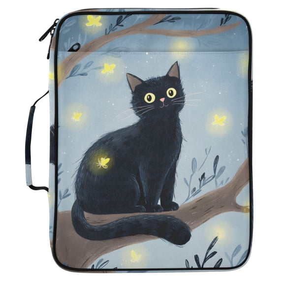 ALAZA Cat on Tree Pattern Expanding Accordion File Folder 3 Ring Zipper ...