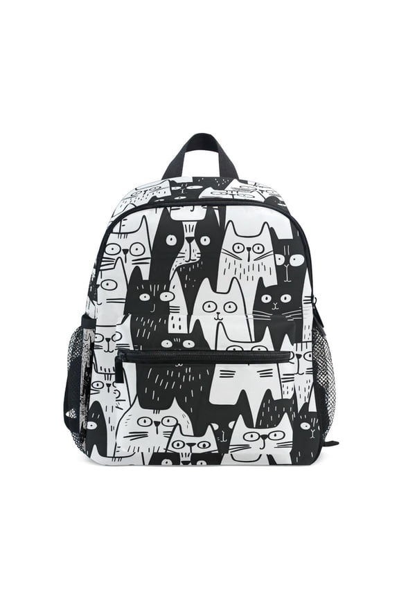 Cats Doodle School Backpack Small Bookbag Mini Bags