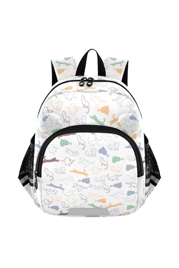 Cats Line Pattern Mini Backpack School Bookbag Age 3-7 Medium