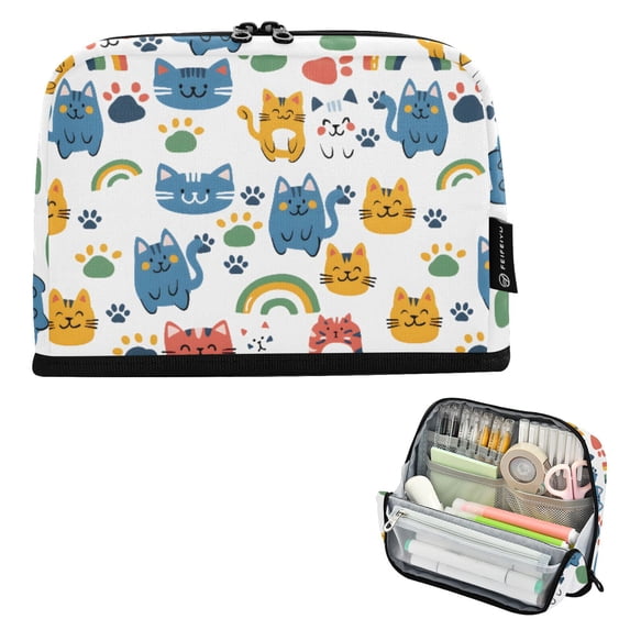 ALAZA Cats and Rainbow Pencil Case Pen Pouch Bag Large Capacity ...
