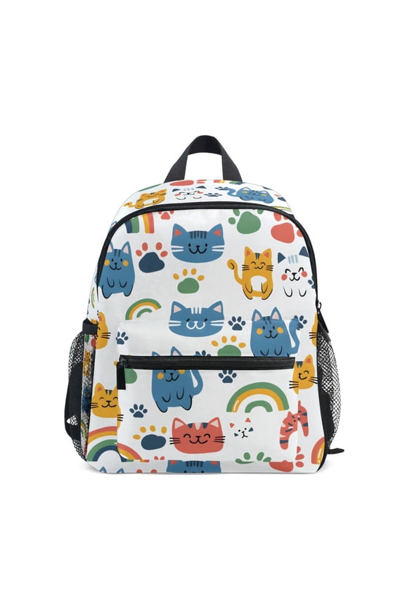 Cats and Rainbow School Backpack Small Bookbag Mini Bags