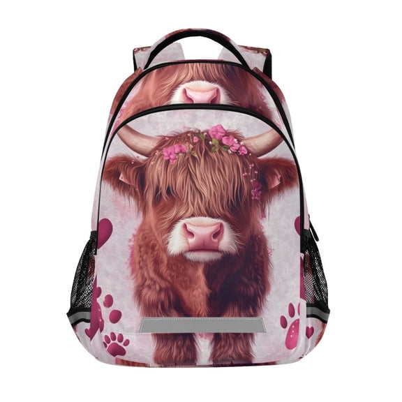 ALAZA Cattle Footprints Backpack Elementary School Bag Bookbag Travel Rucksack