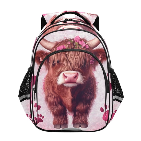 ALAZA Cattle Footprints School Backpack Elementary Bag Bookbag Travel Rucksack