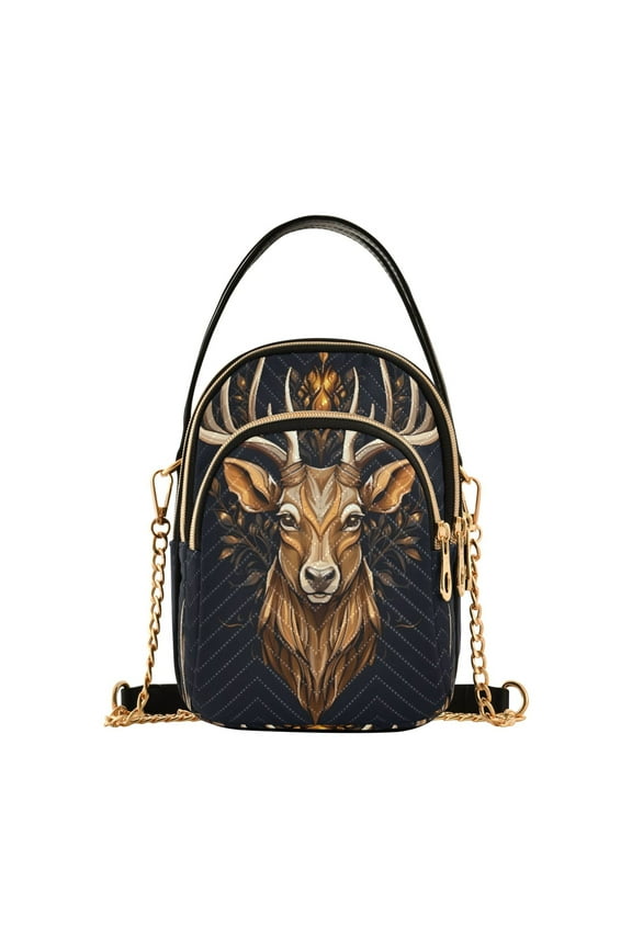 Chain Crossbody Bags for Women A Deer Head Shoulder Handbag Phone Purse