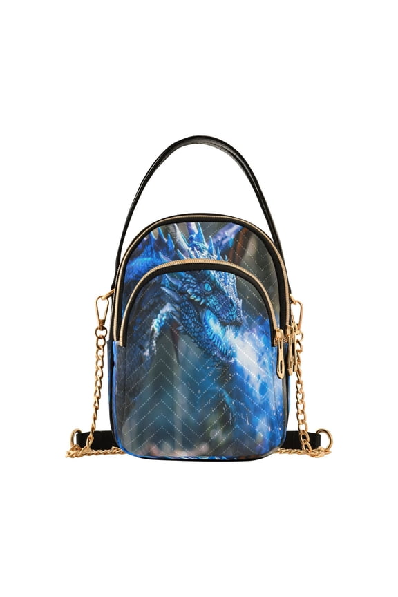 Chain Crossbody Bags for Women A Dragon with Flames Shoulder Handbag Phone Purse