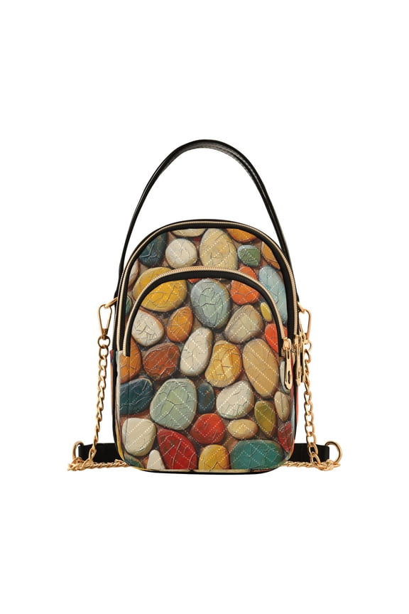 Chain Crossbody Bags for Women Abstract Stones Art Shoulder Handbag Phone Purse