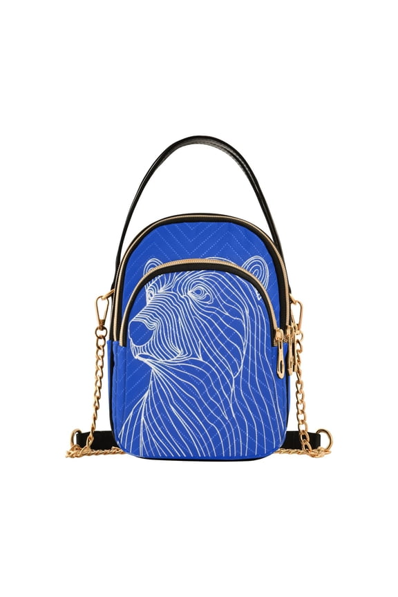 Chain Crossbody Bags for Women Bear Line Pattern Shoulder Handbag Phone Purse