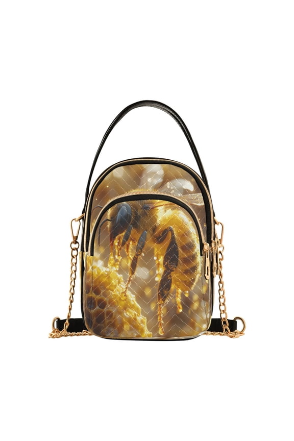 Chain Crossbody Bags for Women Bees Honey Shoulder Handbag Phone Purse
