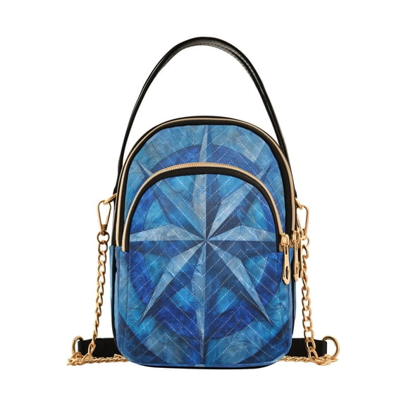 ALAZA Chain Crossbody Bags for Women Blue Compasses Shoulder Handbag Phone Purse