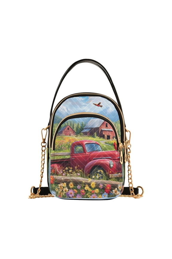 Chain Crossbody Bags for Women Cardinal Bird Farm Shoulder Handbag Phone Purse