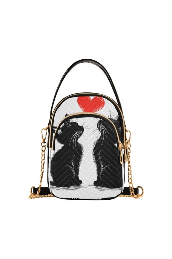 Chain Crossbody Bags for Women Cats Shoulder Handbag Phone Purse