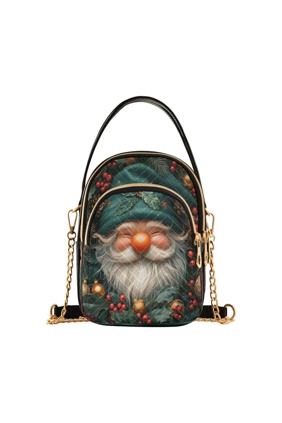 Chain Crossbody Bags for Women Christmas Funny Gnome Shoulder Handbag Phone Purse