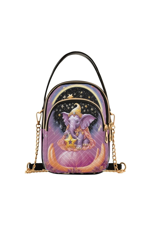Chain Crossbody Bags for Women Cute Elephant with Stars Shoulder Handbag Phone Purse